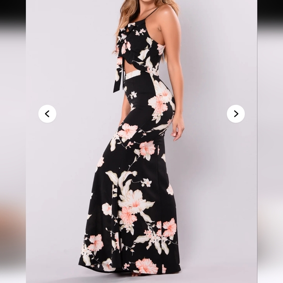 Floral Maxi Dress Sexy Date Night Party Concert Size XL Feminine - Picture 3 of 8